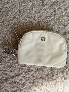 lululemon athletica Cream Mini Zip Pouch with Clip